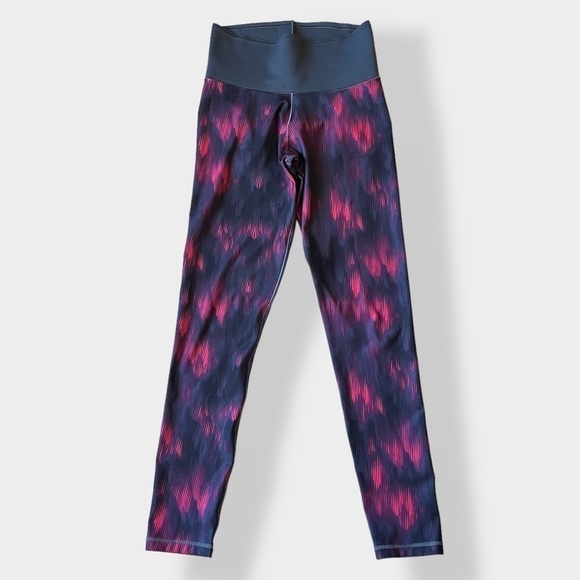 Adidas Leggings Climalite High Waist Pink Gray Spacedye Small - Picture 3 of 9